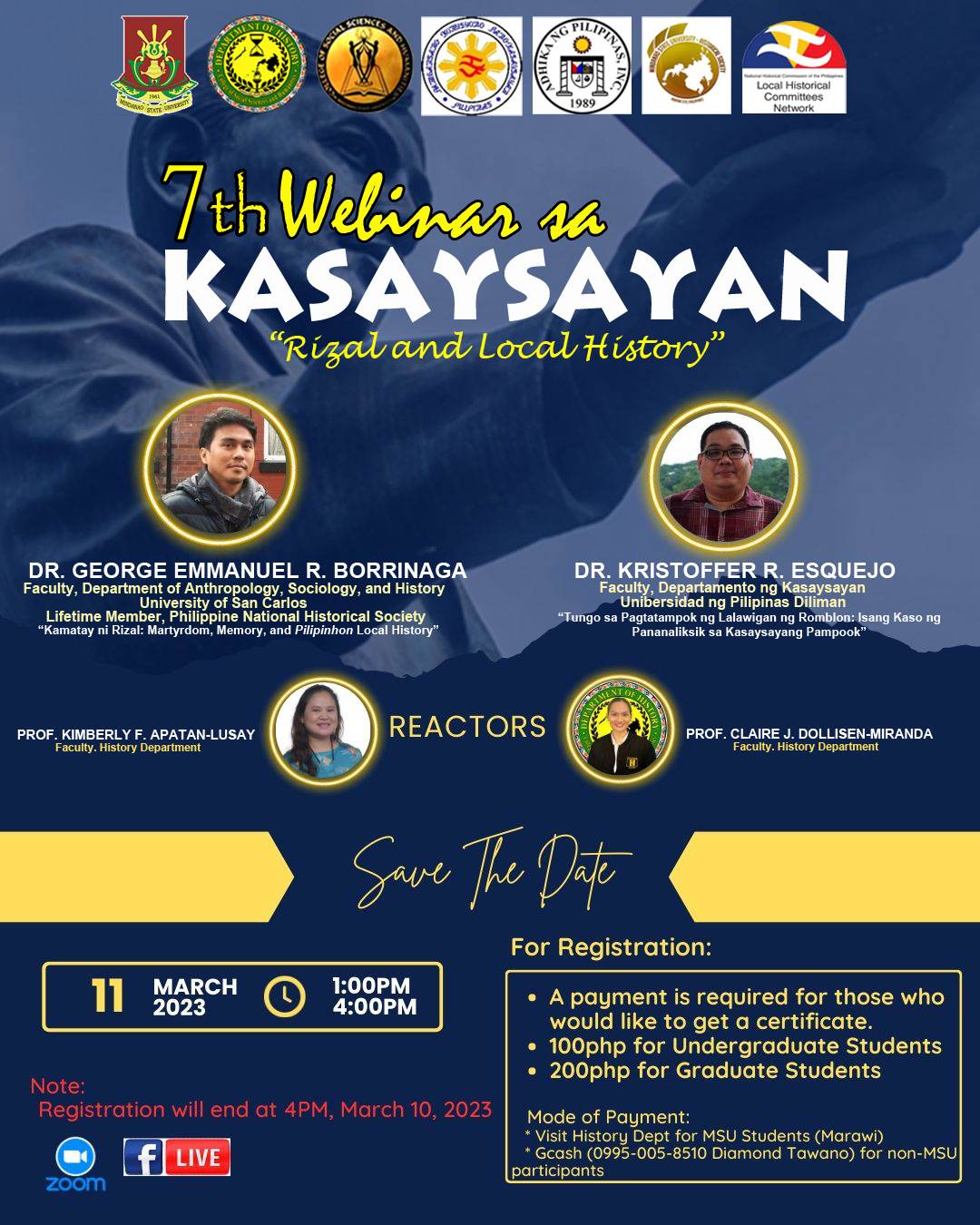 7th Webinar sa Kasaysayan PART 2 (March 11, 2023) – MSU Main Campus ...