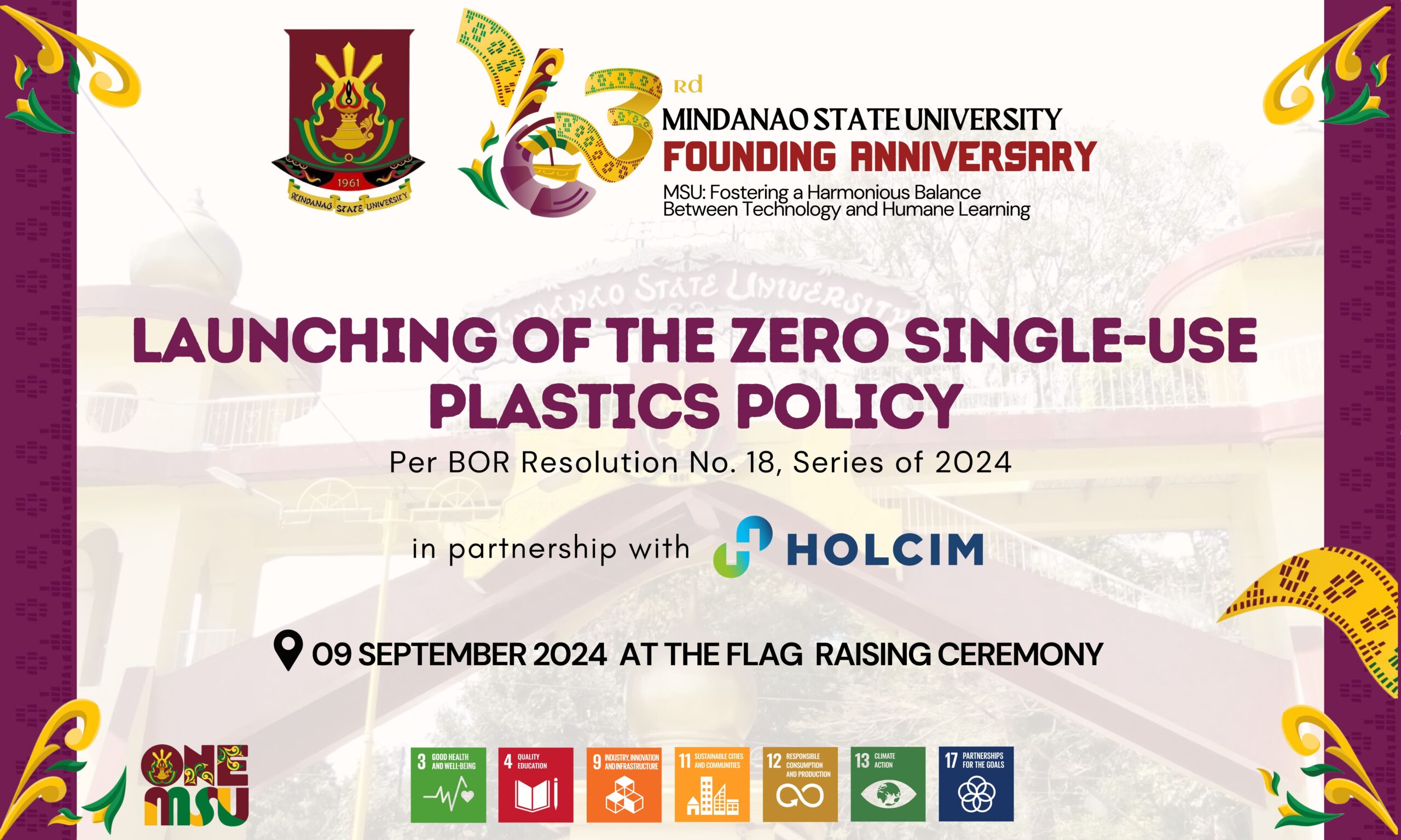 Launching of the Zero Single-Use Plastics Policy Promotional Poster